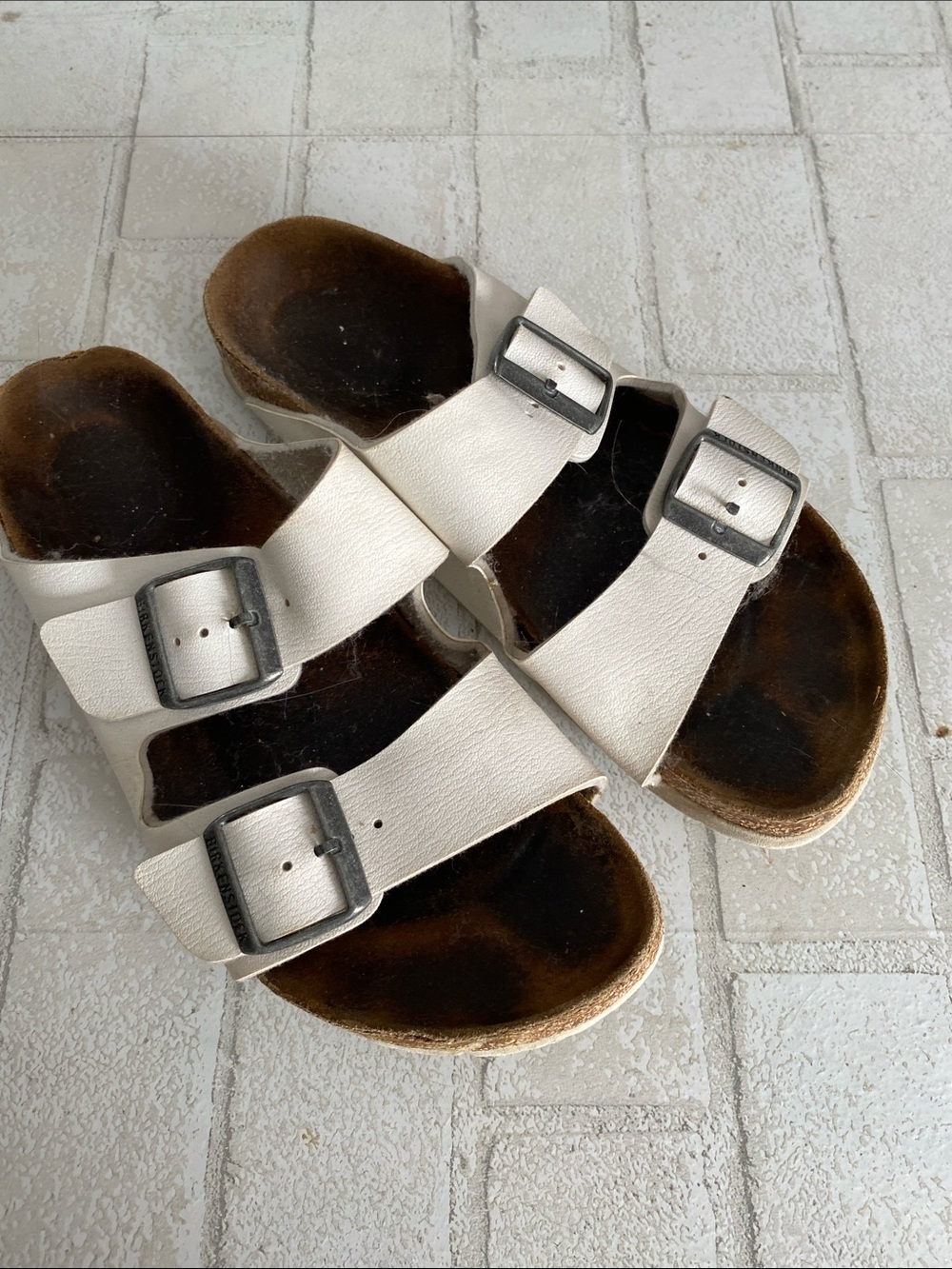 Birkenstock White  Arizona Double-Strap Adjustable Sandals